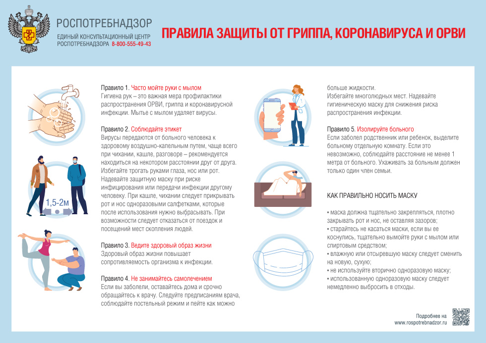 Информация Роспотребнадзора по Курской области о профилактике гриппа и ОРВИ.